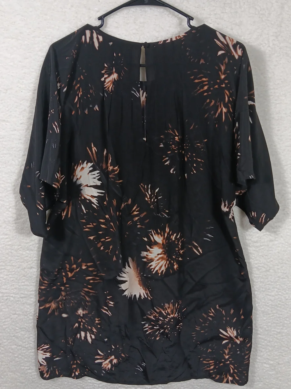 Ulla Johnson Dress Womens 6 Black Silk Midi Flowy Abstract Cover Up - Picture 7 of 11